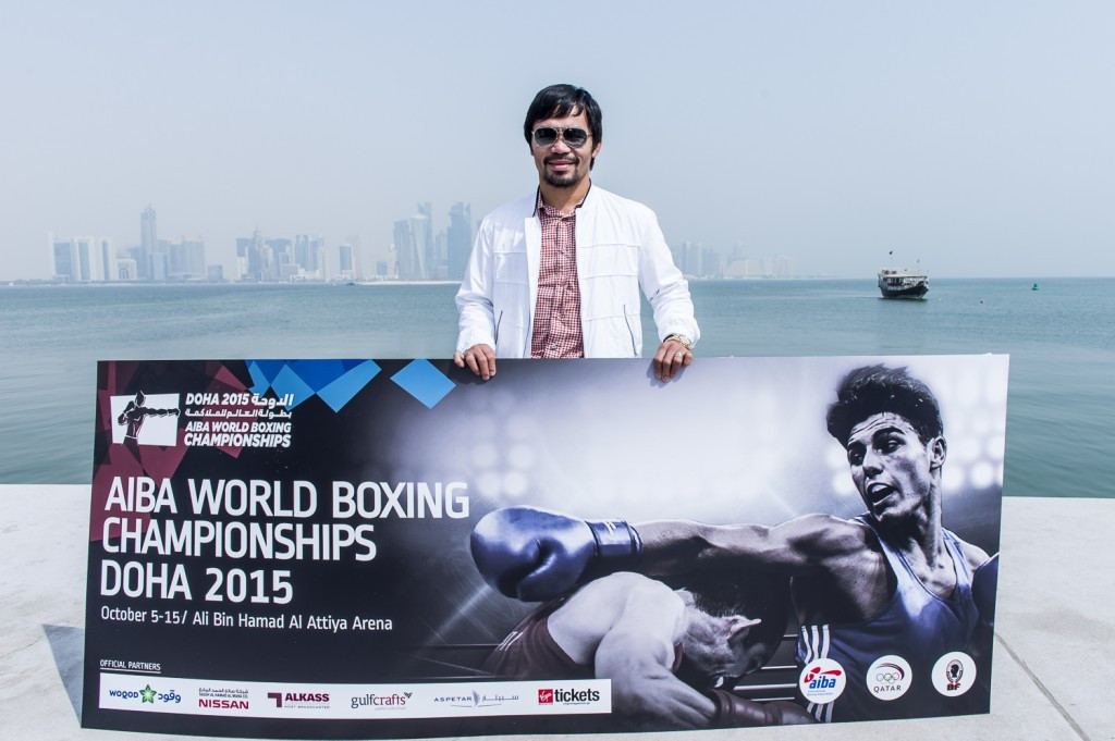 Eight-weight world champion Manny Pacquaio was a special guest at the 2015 AIBA World Boxing Championships here today ©Hill+Knowlton Strategies