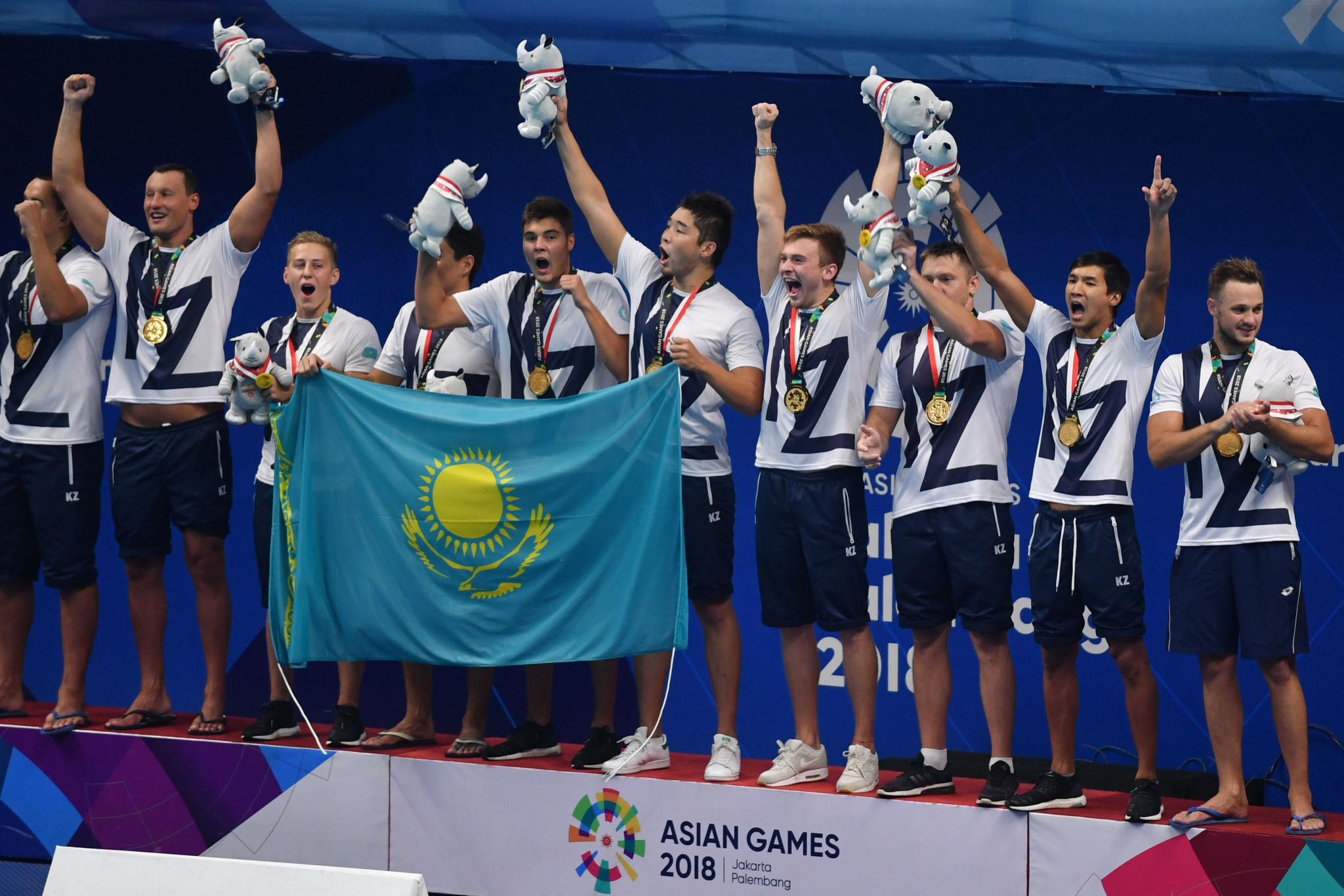 Kazakhstan won 15 gold medals at the Asian Games in Jakarta and Palembang, including the men's water polo ©Getty Images
