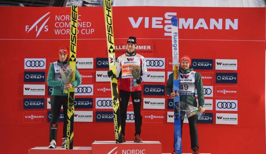 Norway's Nordic Combined specialist Jarl Magnus Riiber won his second World Cup title in as many days in Lillehammer ©FIS