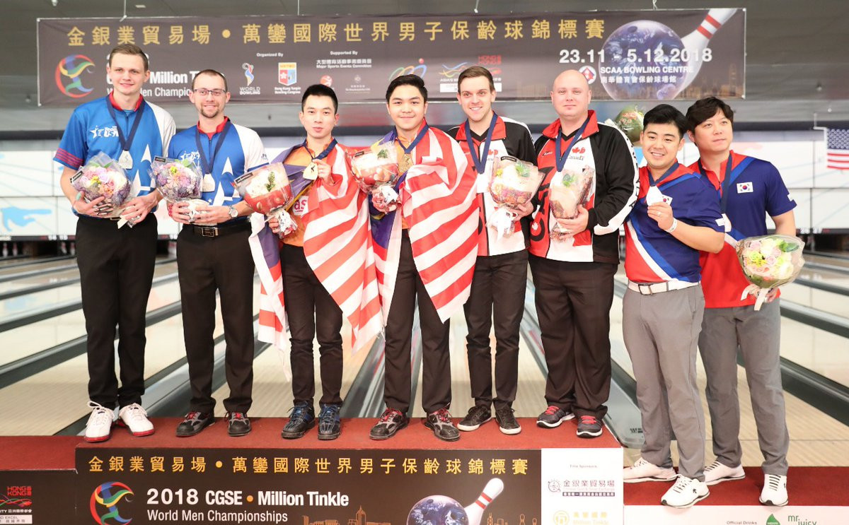 Adrian Hsien Loong Ang and Tun Ameerul Al-Hakim won the doubles event at the Men's World Tenpin Bowling Championships ©World Bowling