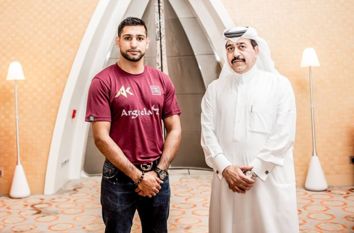 Khan was welcomed by Yousuf Ali Al-Kazim, President of the Qatar Boxing Federation ©AIBA/Facebook