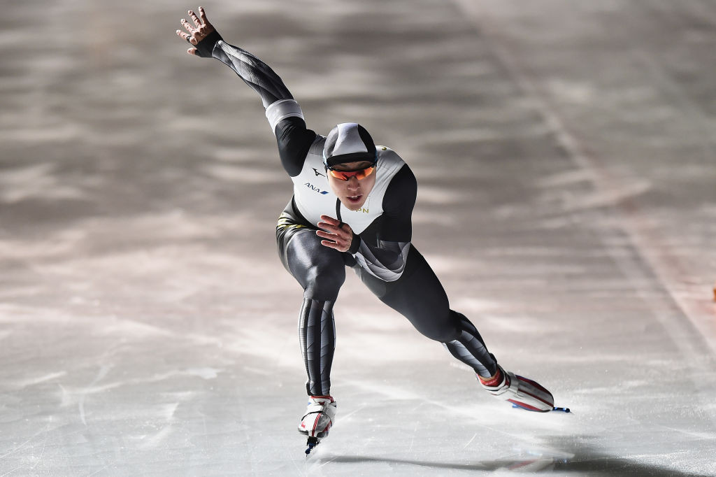 Tatsuya Shinhama of Japan broke the track record in winning the men's 500m, which also helped him take the overall World Cup title ©Getty Images
