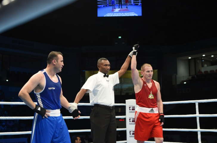 Qatari light heavyweight Hakan Murst Nuraydin suffered defeat at the hands of Belarus' Mikhail Dauhaliavets on unanimous decision ©Hill+Knowlton Strategies 