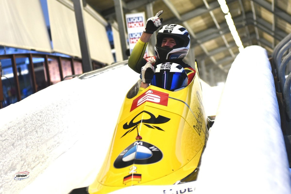 Germany's Francesco Friedrich won his second consecutive win in the two-man bobsleigh event at the IBSF World Cup in Sigulda ©IBSF