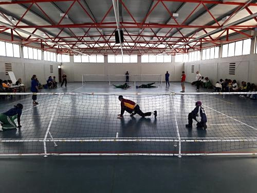 The participants of the IBSA goalball workshop in the South Africa had the chance to apply their new skills at a tournament between six teams ©IBSA 