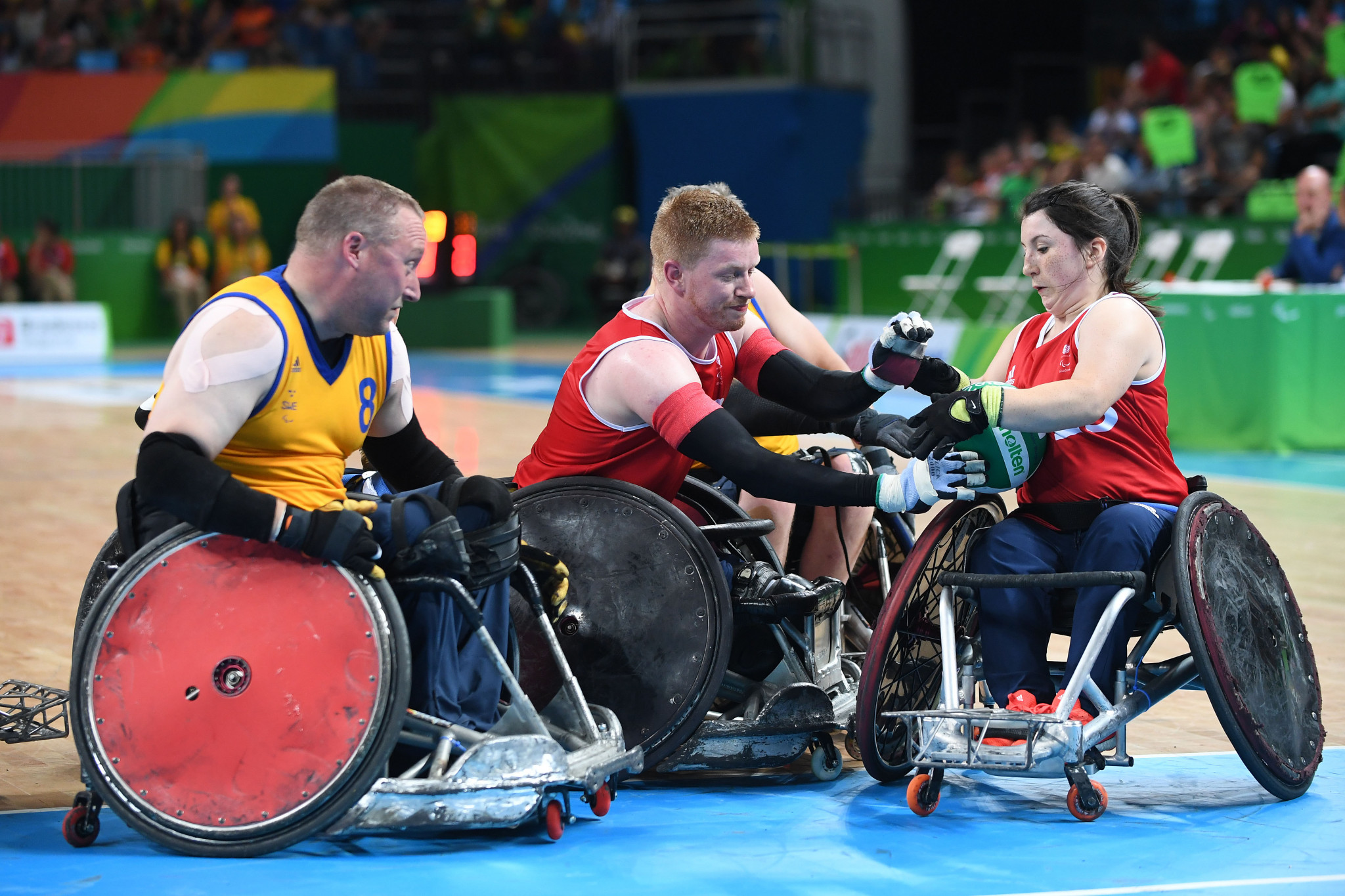 Britain's wheelchair rugby team, pictured at the Rio 2016 Paralympics, will receive £500,000 as part of a new UK Sport Aspiration Fund ©Getty Images  