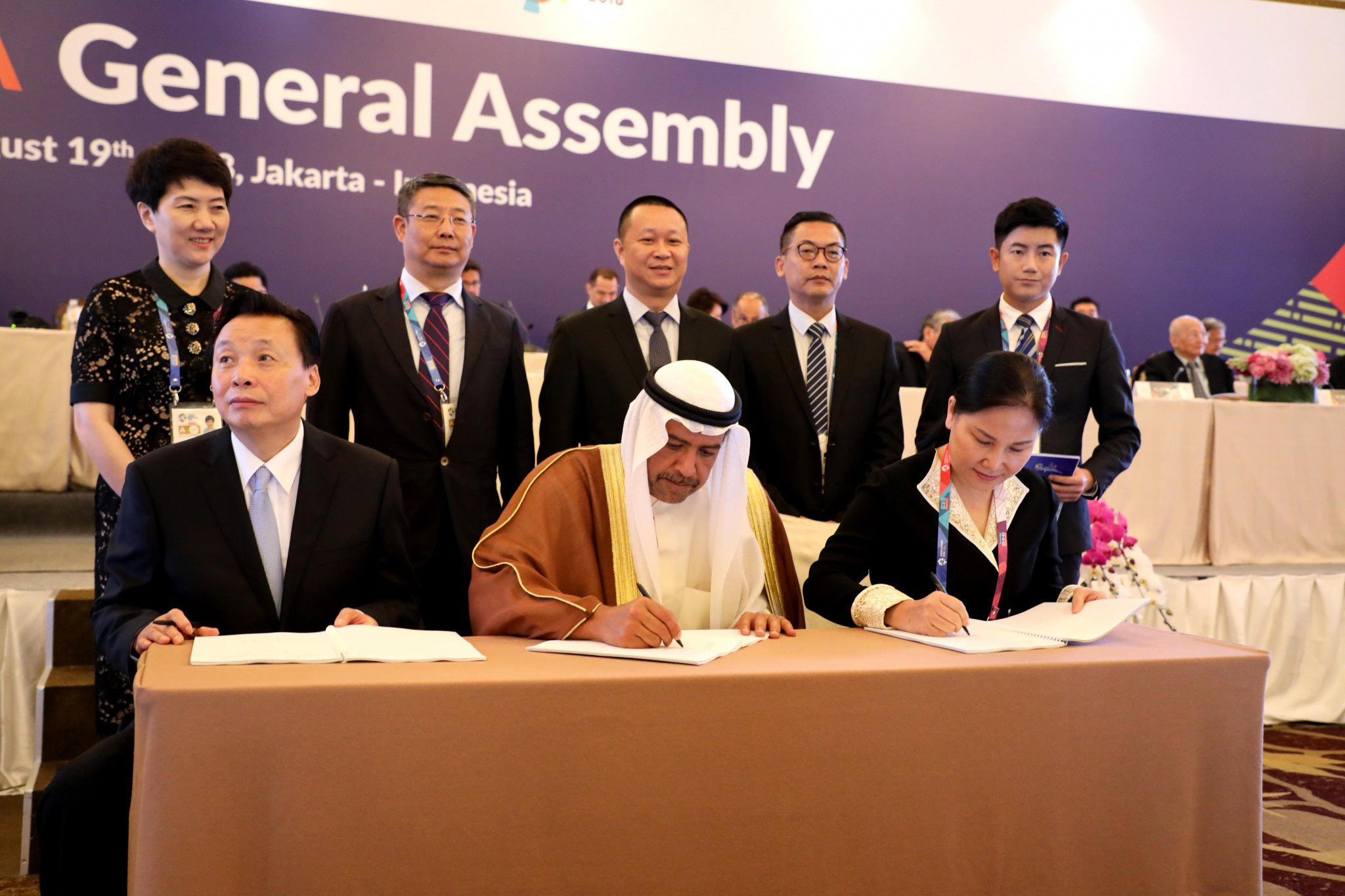 The Host City Contract for the 2020 Asian Beach Games in Sanya was signed at the 2018 OCA General Assembly in Jakarta ©OCA