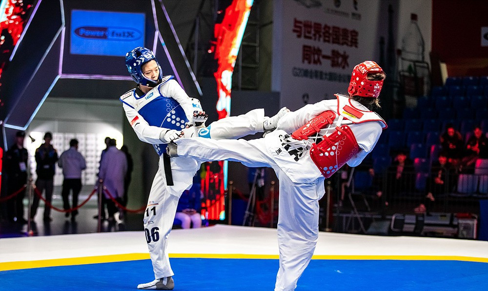 The World Taekwondo Grand Slam Champions Series started with preliminary round contests in four categories ©World Taekwondo