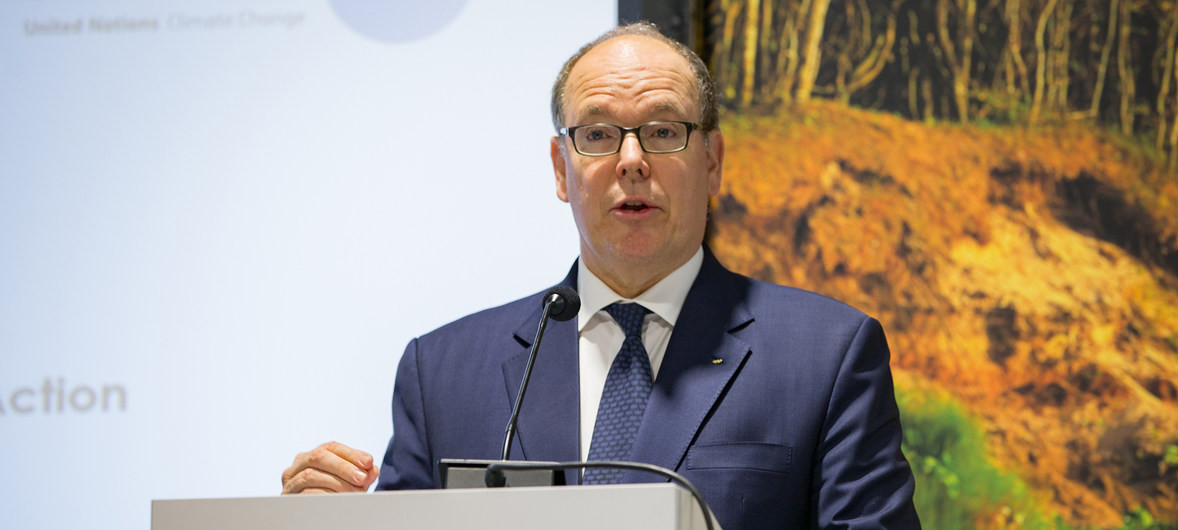 IOC Sustainability and Legacy Commission chair Prince Albert delivered a keynote address at the  United Nations Framework Convention on Climate Change ©Getty Images