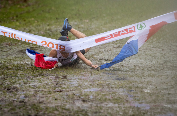 Jimmy Gressier's Good Idea turns bad at the close of last Sunday's men's under-23 race at the European Cross Country Championships in Tilburg ©Getty Images  