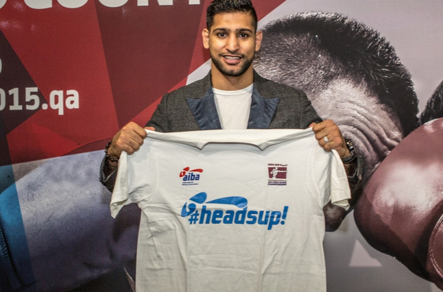 Great Britain's two-time former world champion Amir Khan visited the Ali Bin Hamad Al Attiyah Arena today ©AIBA 