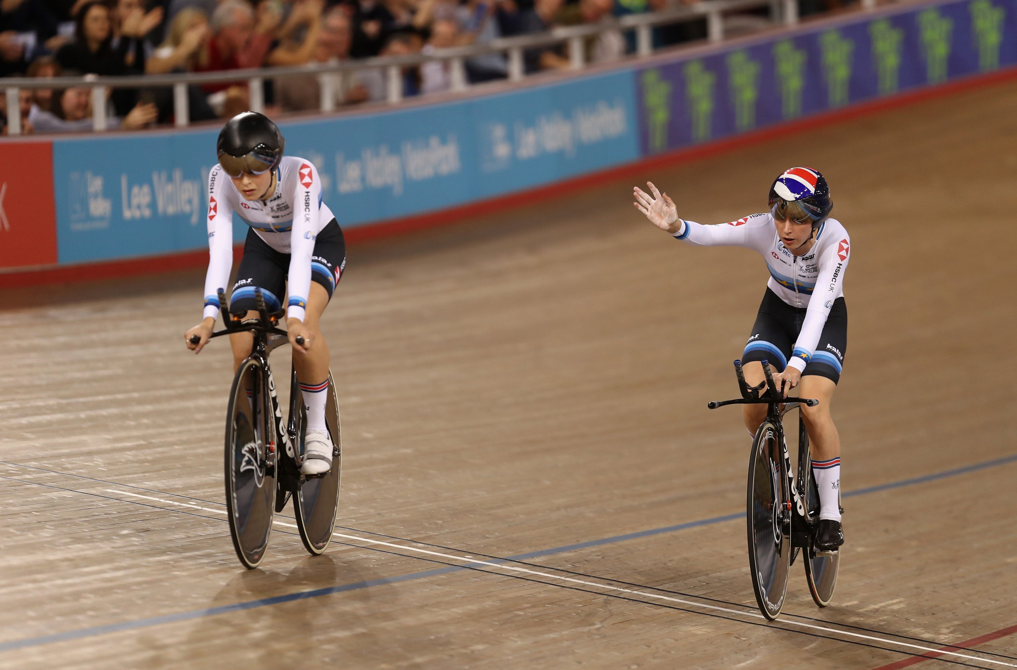 Britain won the women's team pursuit event on the opening day of the UCI Track Cycling World Cup in London ©Getty Images