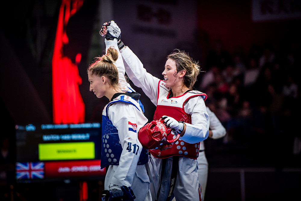 Two-time Olympic champion Jade Jones, right, is into the under-57kg final ©World Taekwondo