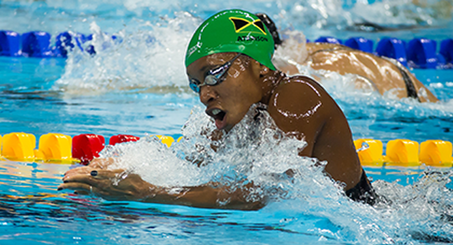 Jamaica's Alia Atkinson won her third gold of the Championships today as the seven golds on offer were evenly shared ©Getty Images