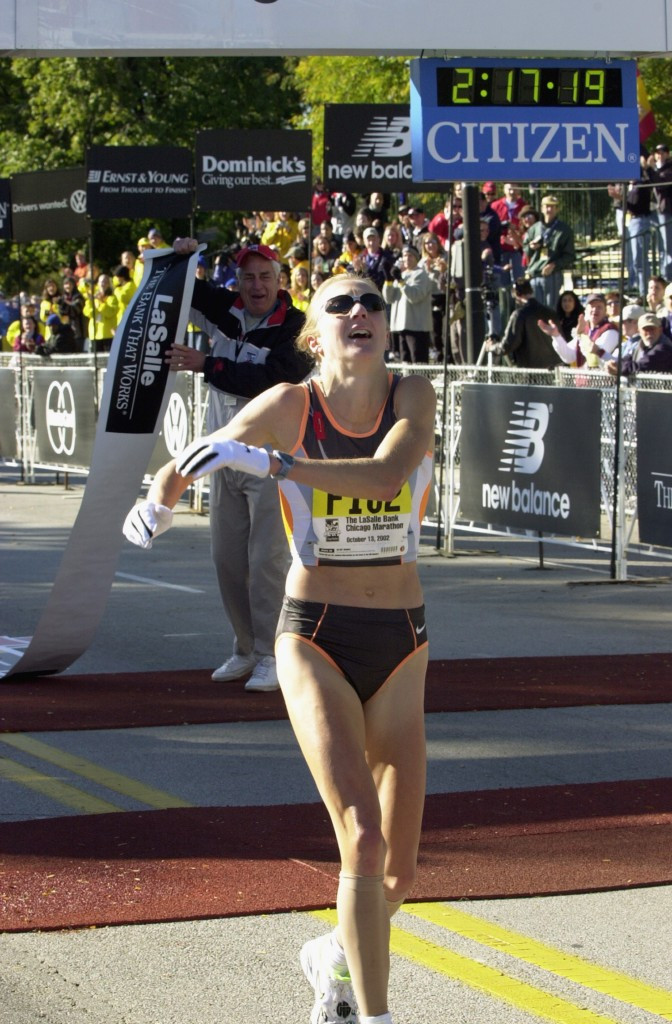 Britain's Paula Radcliffe broke the marathon world record in Chicago 