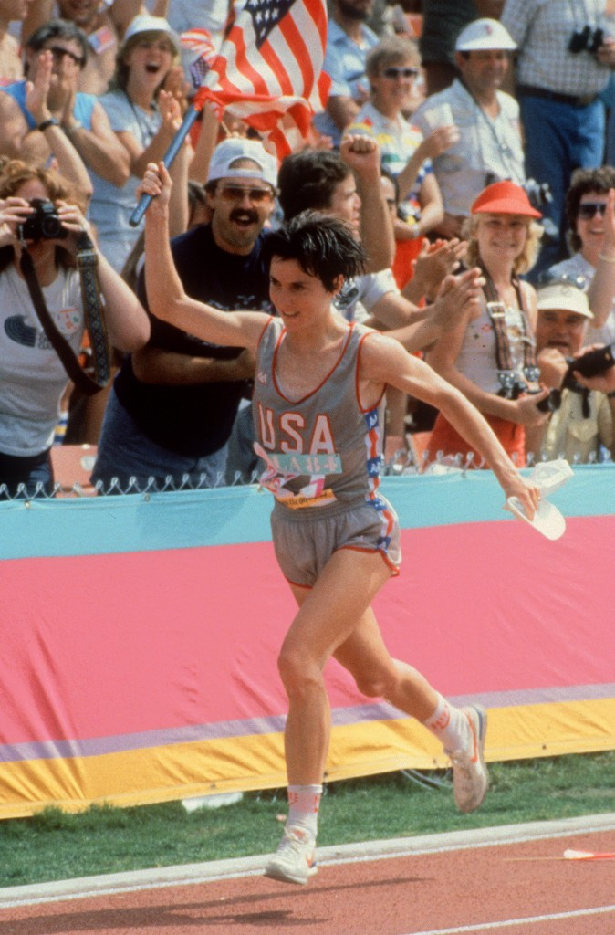 Joan Benoit Samuelson made history by winning the first Olympic women's marathon in Los Angeles in 1984 