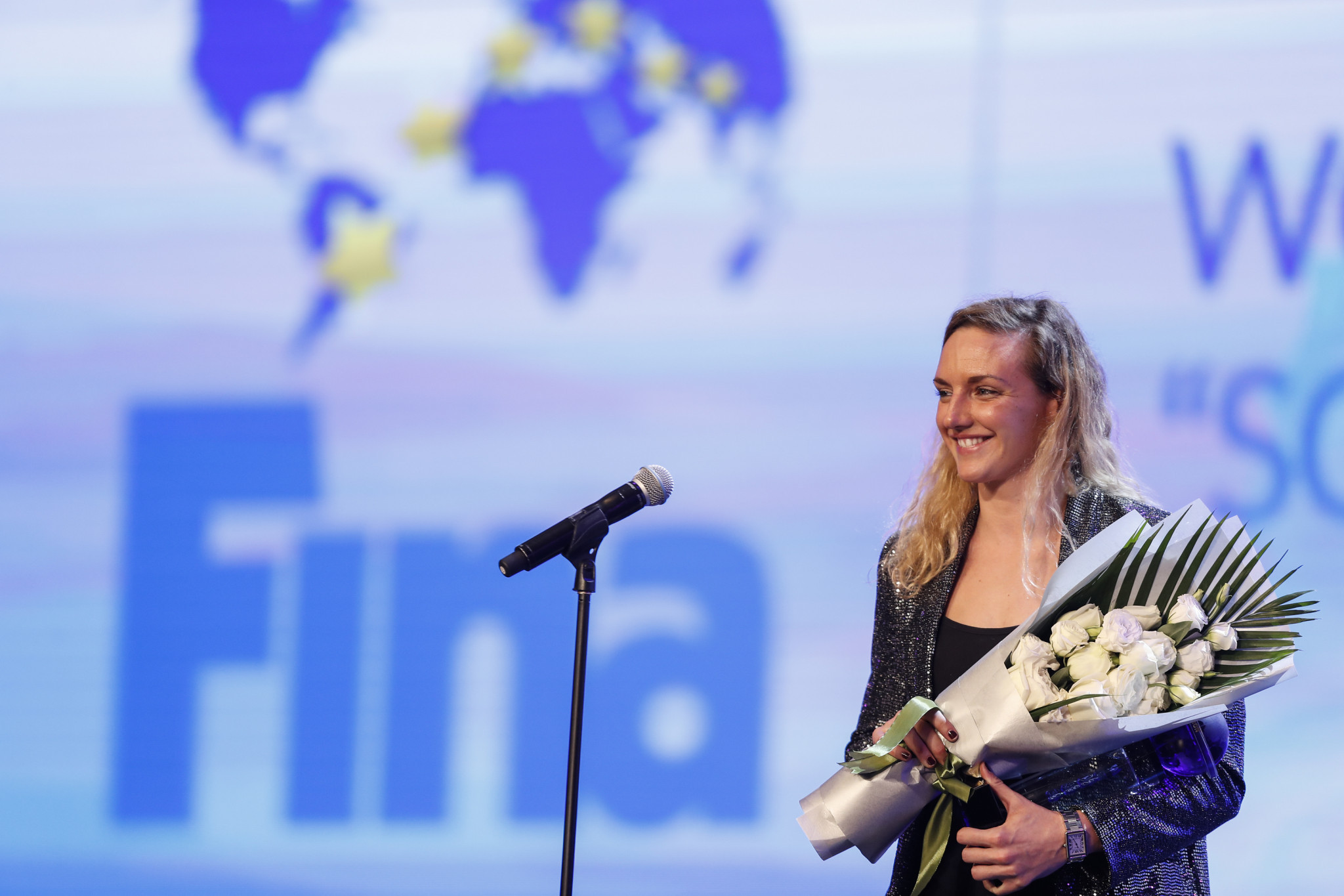 Hungary’s Katinka Hosszú  won the women's best swimmer prize at the FINA Best Swimmer Awards for 2018 ©Getty Images