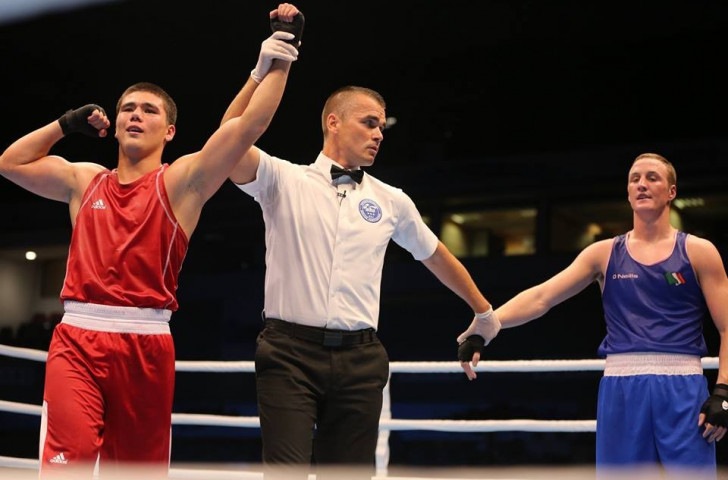 Uzbekistan's Bektemir Melikuziev earned himself a shot at middlweight gold after getting the better of Ireland's Michael O'Reilly in the bout of the day ©AIBA/Facebook
