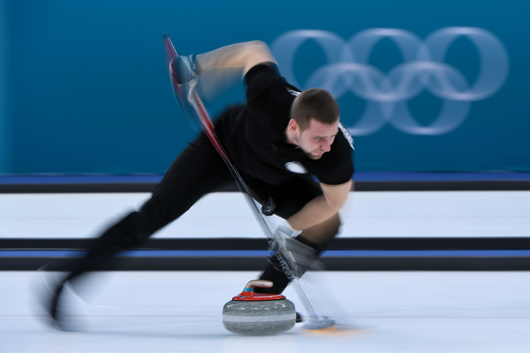 Neutral Russian curler Aleksandr Krushelnitckii failed a drugs test in one of the Games' big stories ©Getty Images