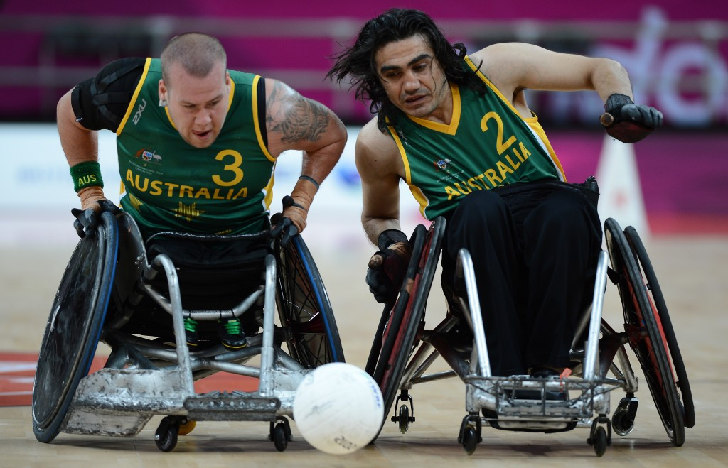 Naz Erdem (right) is eyeing success for Australia at the BT World Wheelchair Rugby Challenge, which begins in London today ©Getty Images 
