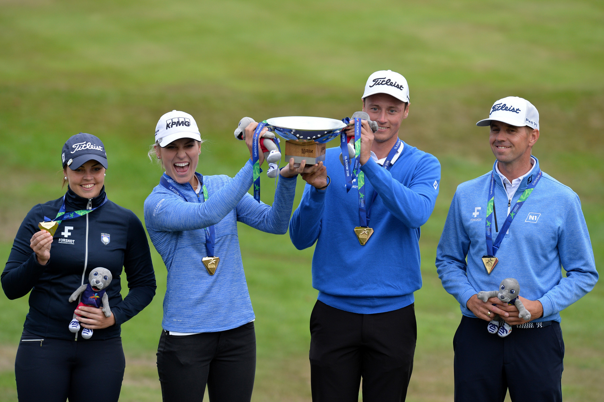 Iceland made history by winning the first European mixed team golf title at Gleneagles ©Getty Images