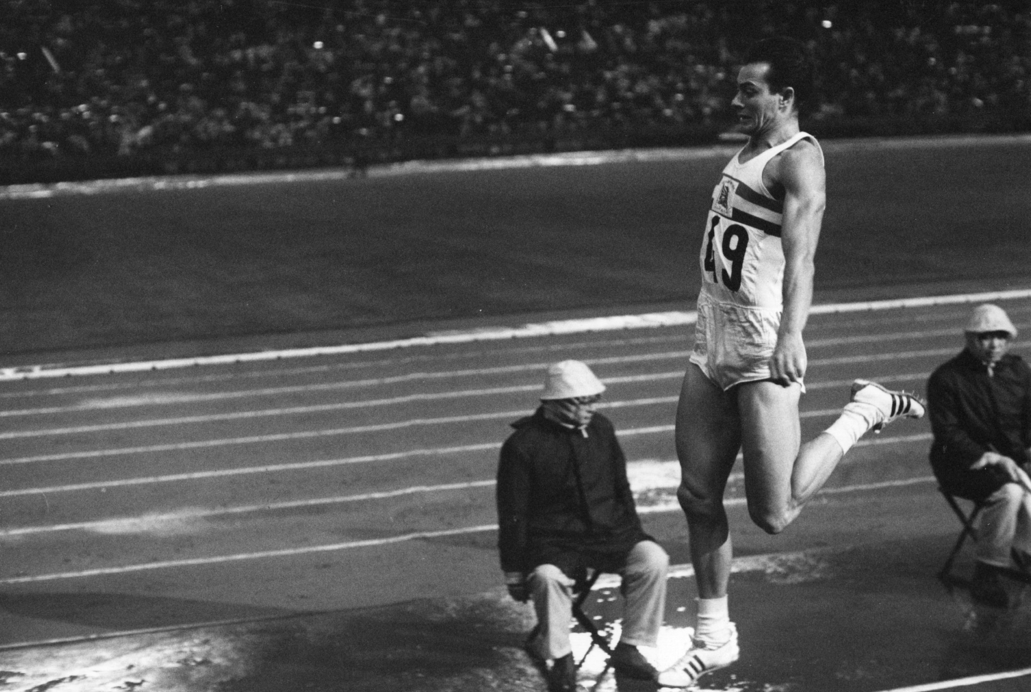 Tokyo 1964 Olympic champion Lynn Davies was among the participants at an athletics match between Europe and the Americas ©Getty Images