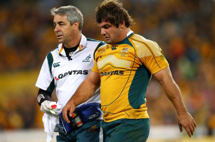 Martin Raftery, World Rugby's chief medical officer pictured above during his time as Australia's team doctor, says player welfare is World Rugby's number one priority