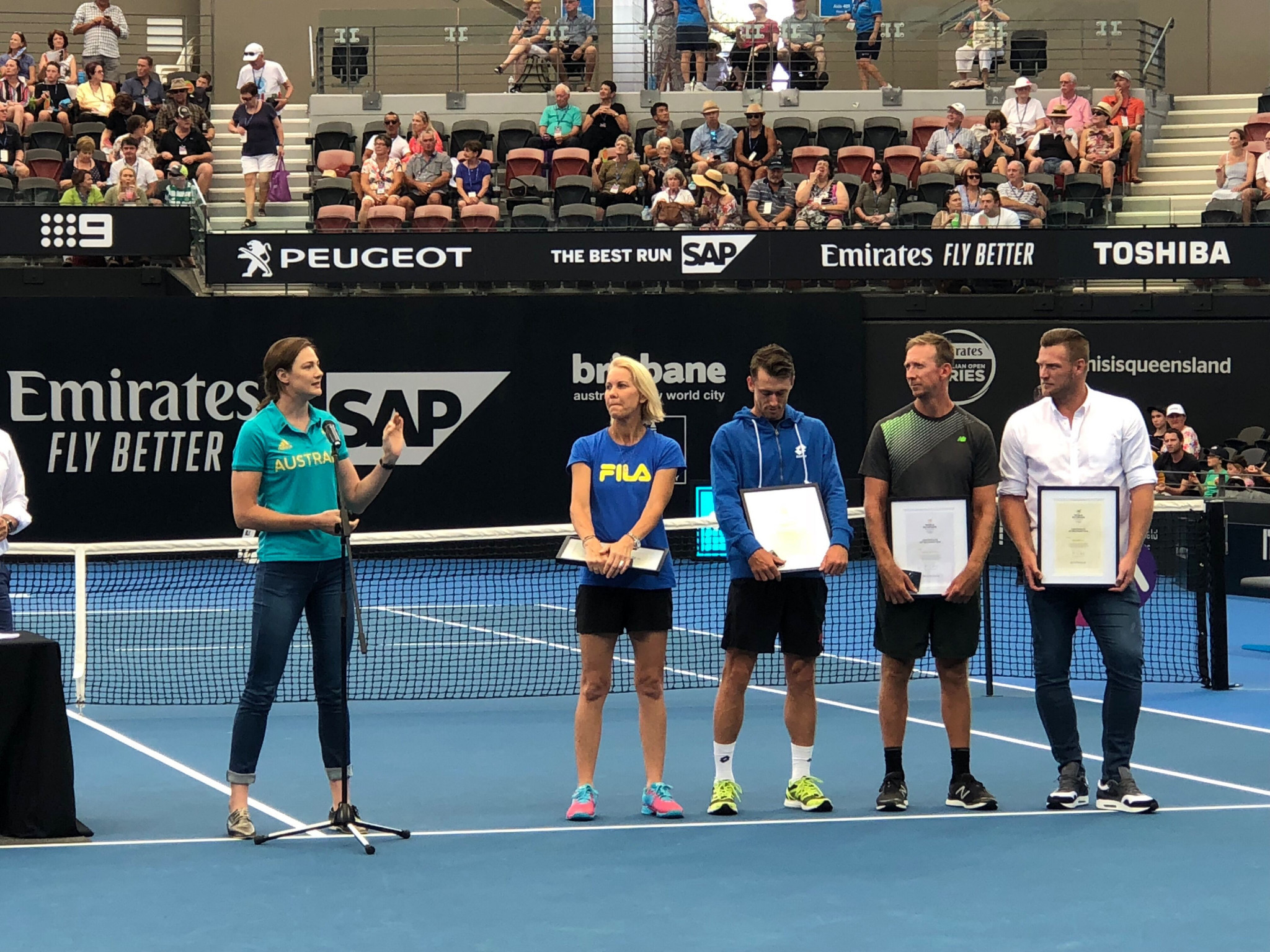 Four Australian tennis players have been recognised by the World Olympians Association during a ceremony at the Brisbane International ©AOC