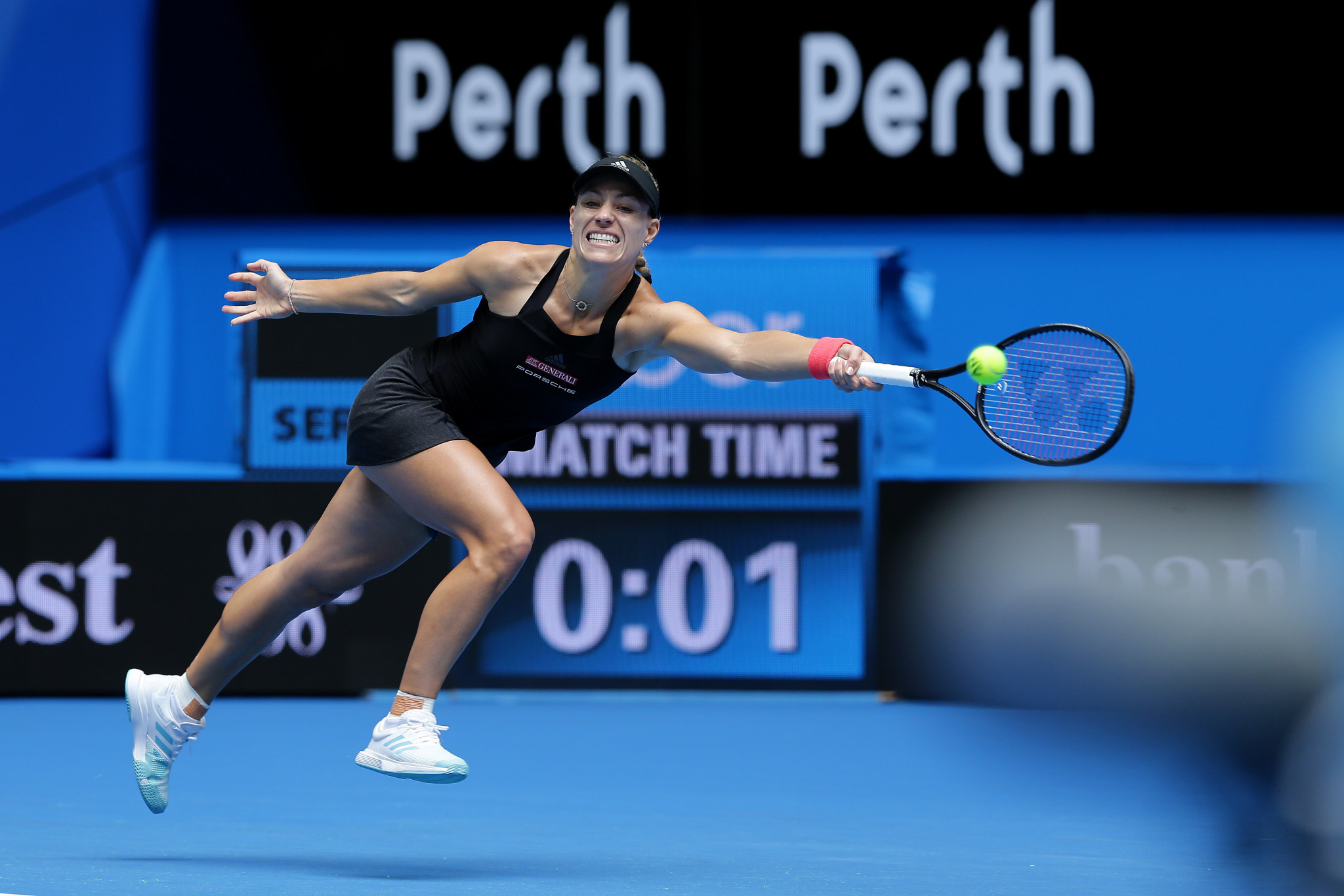 Angelique Kerber of Germany defeated Alize Cornet of France at the Hopman Cup in Perth ©Getty Images