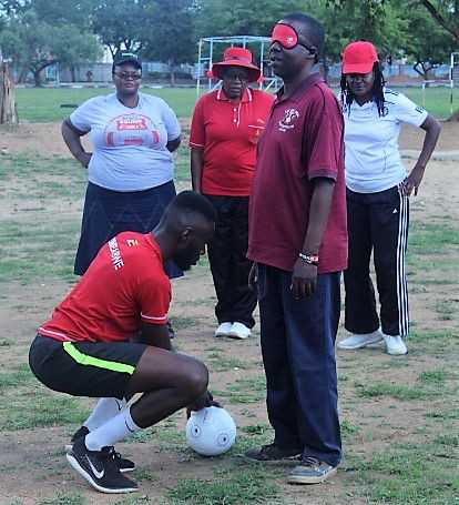 Participants of the blind football workshops learnt skills such as ball control ©IBSA