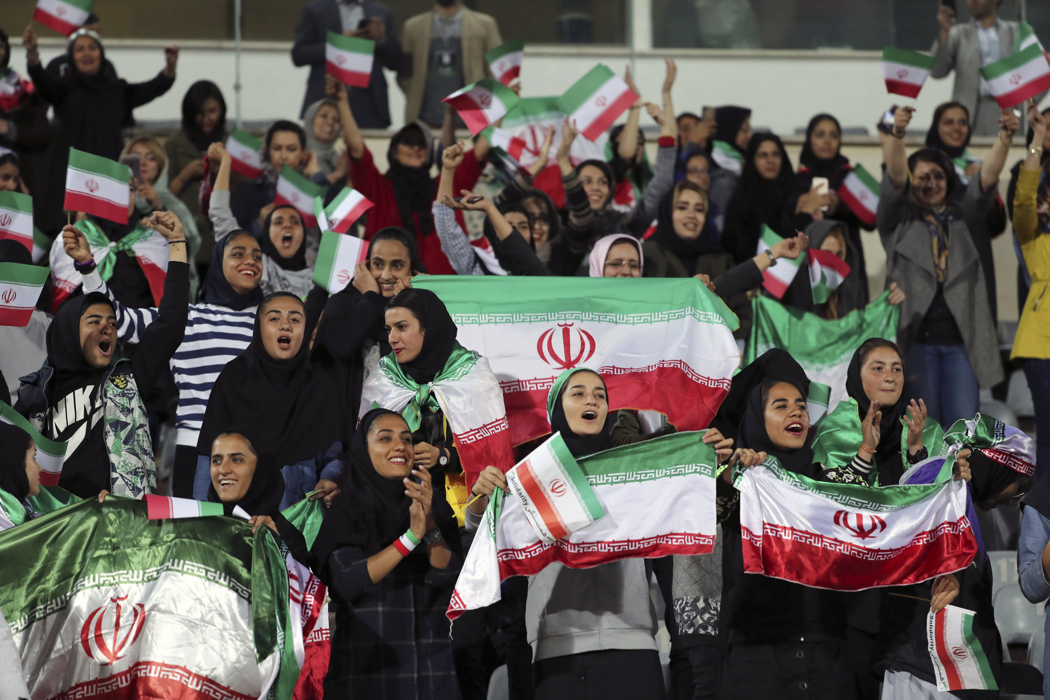 One hundred Iranian women were permitted to watch a friendly between Iran and Bolivia last October, the first time female fans could watch a live game since 1981 ©Getty Images
