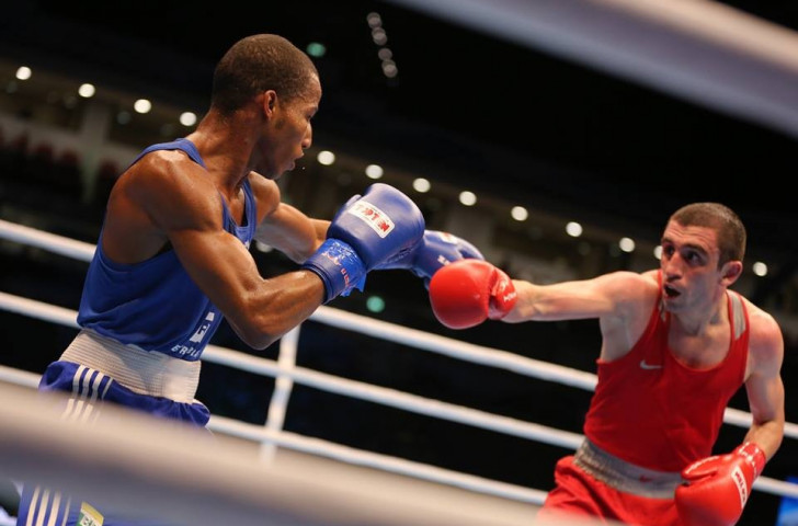 Azerbaijan's Albert Selimov (red) beat the in-form Brazilian Robson Donato Conceicao (blue) to earn himself a shot at the lightweight gold medal ©AIBA/Facebook
