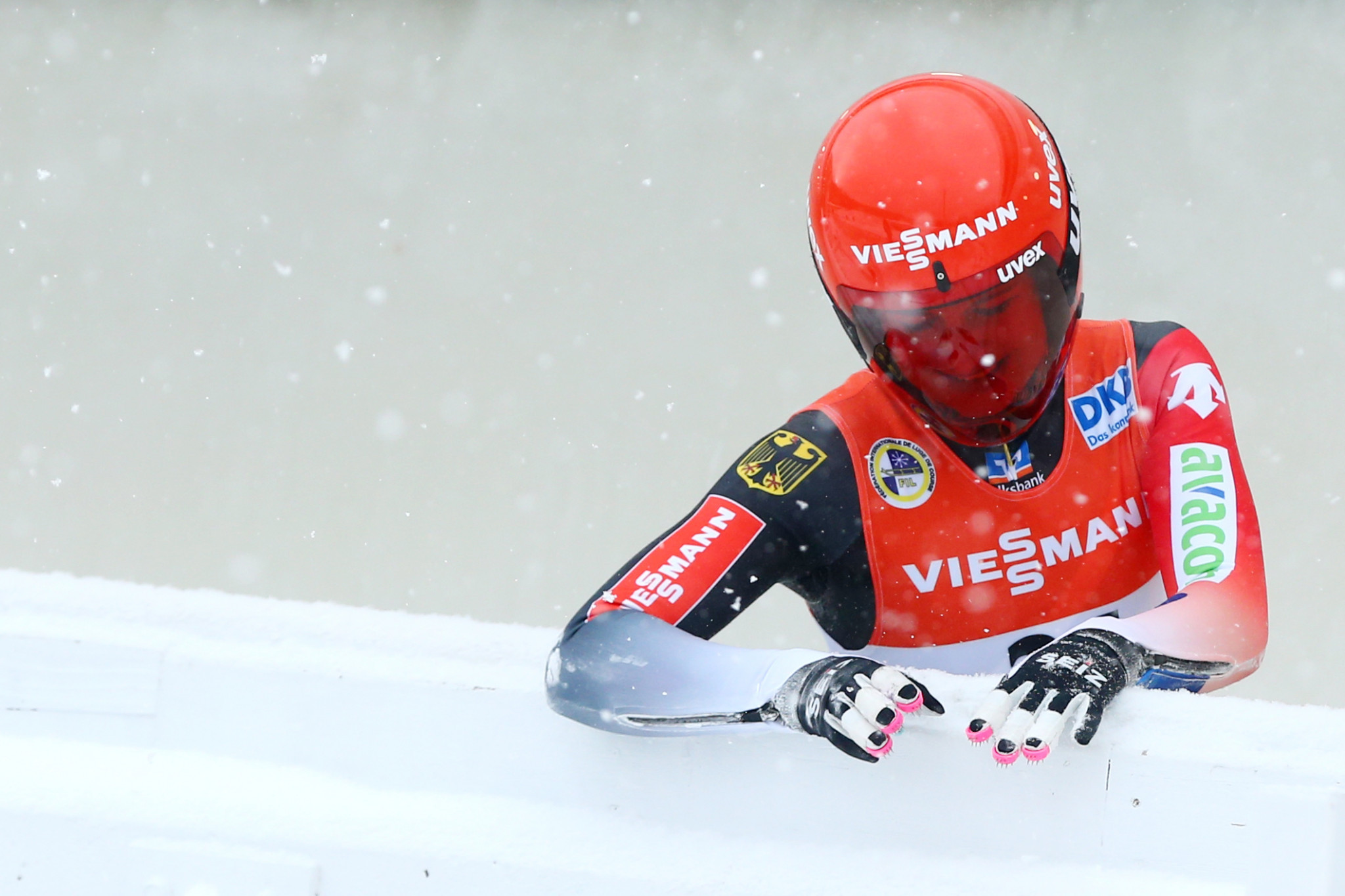 Julia Taubitz celebrated victory at the Luge World Cup in Königssee ©Getty Images