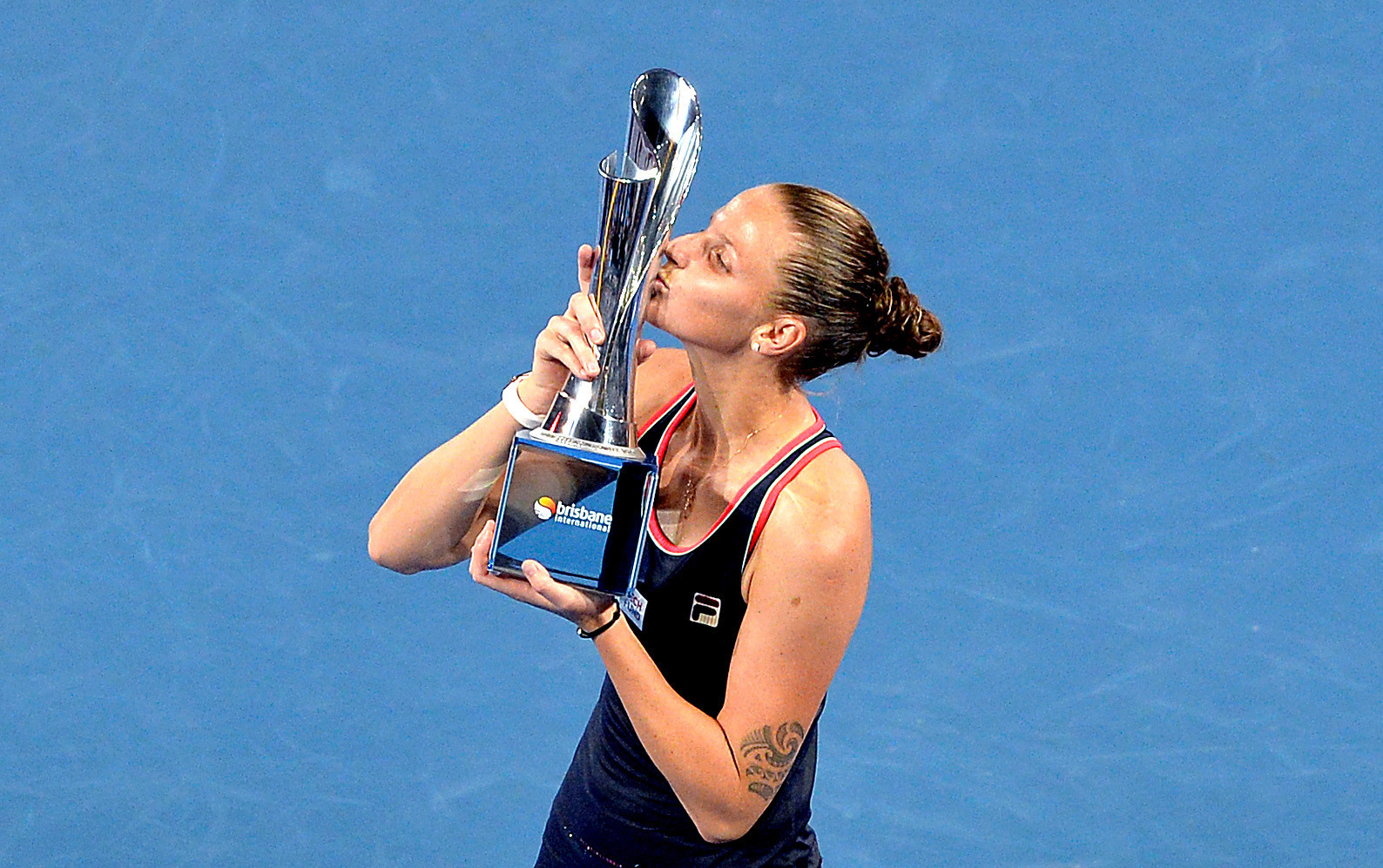 Karolina Pliskova came from behind to win the Brisbane International in three sets ©Getty Images