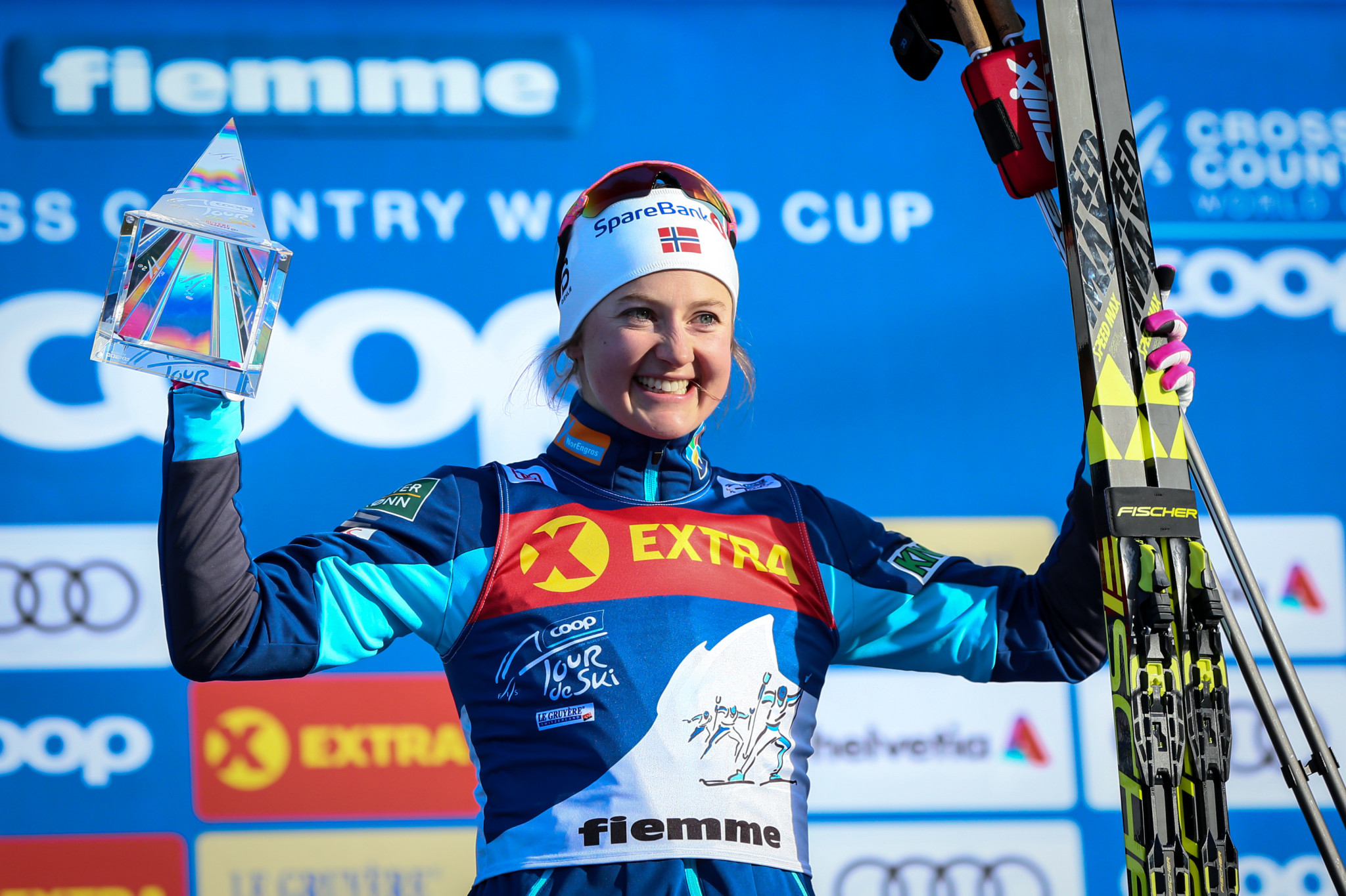 Ingvild Flugstad Østberg has won the overall women's Tour de Ski title with an emphatic victory on the final stage in Val Di Fiemme ©Getty Images