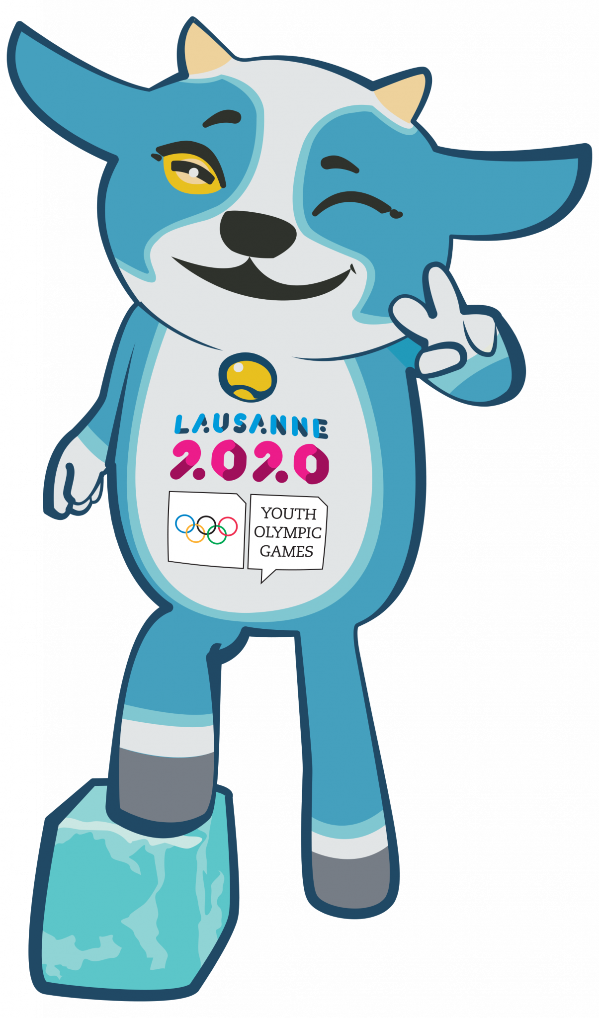 A cross between a cow, dog and goat named "Yodli" has been unveiled as the mascot for next year's Winter Youth Olympic Games in Lausanne ©Lausanne 2020