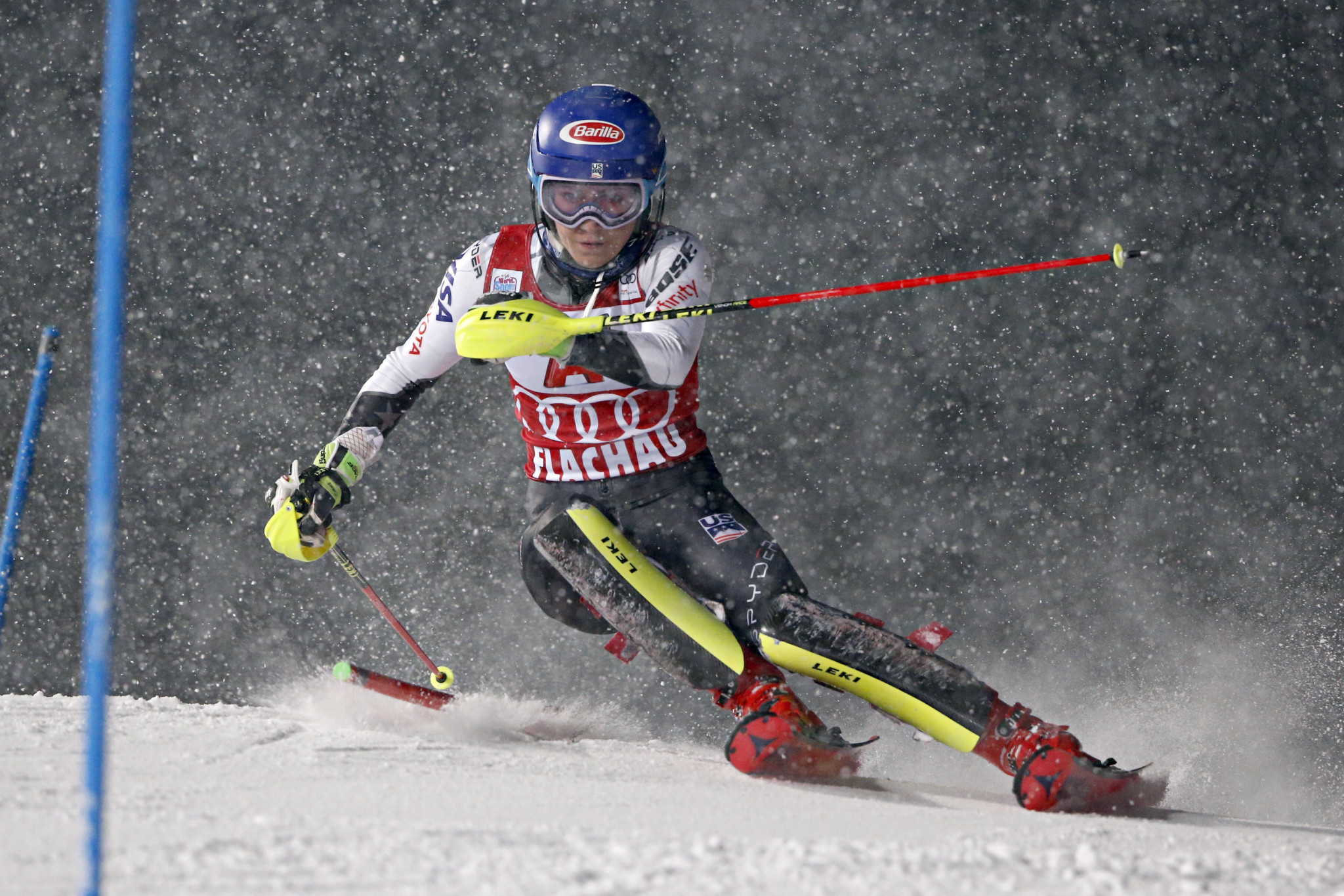 Mikaela Shiffrin initially led but could not match Petra Vlhova on the second run ©Getty Images