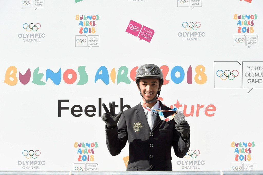 The Olympic Planning Committee commended equestrian rider Omar Abdul Aziz Al Marzooqi, who won the UAE's first-ever Youth Olympic Games medal by taking individual jumping silver at Buenos Aires 2018 ©UAE NOC