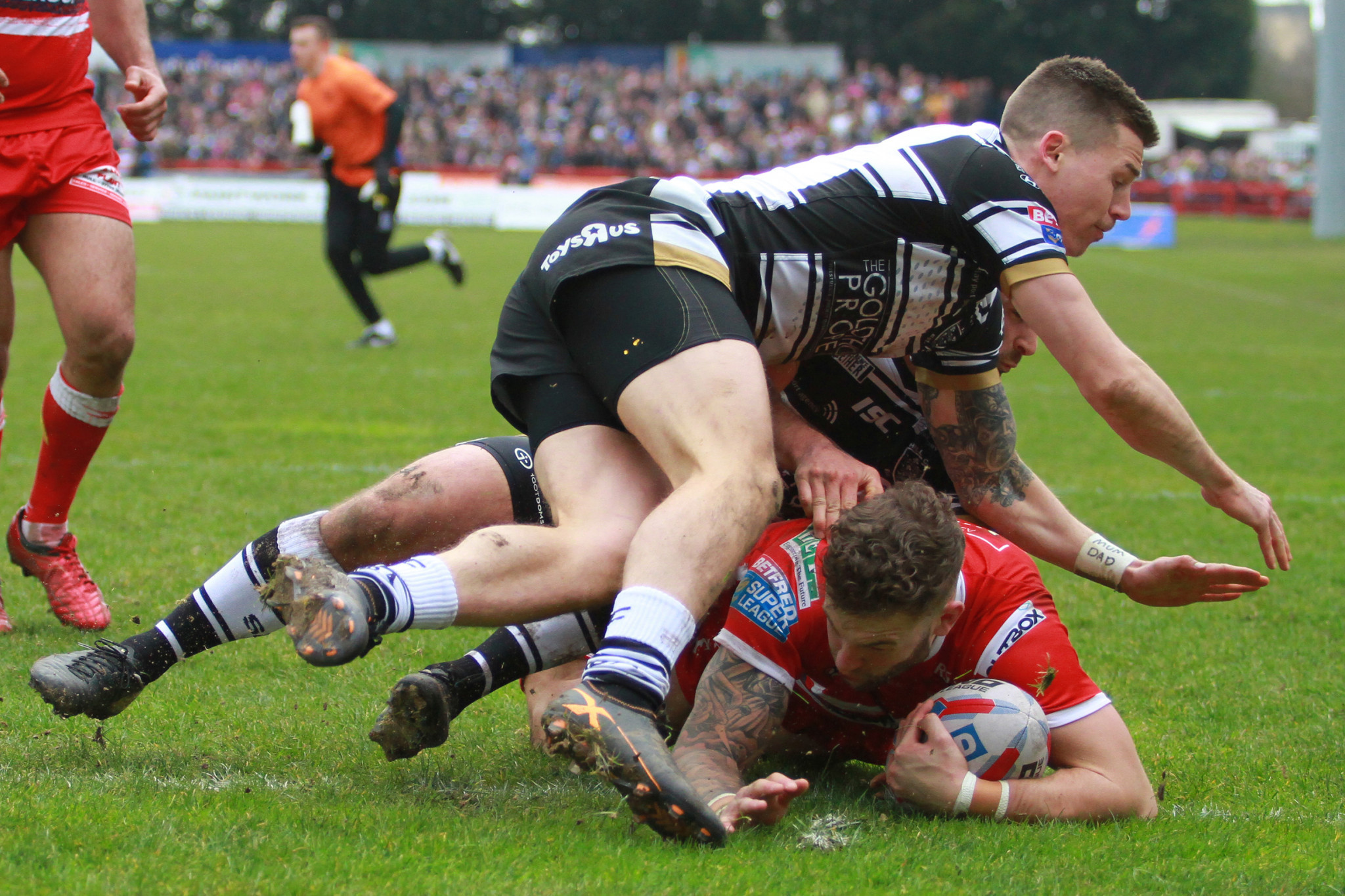 Thomas Minns scoring a try for Hull Kingston Rovers RFC, the team he was playing for when he tested positive for the prohibited substance benzoylecgonine in March 2018 ©Getty Images 