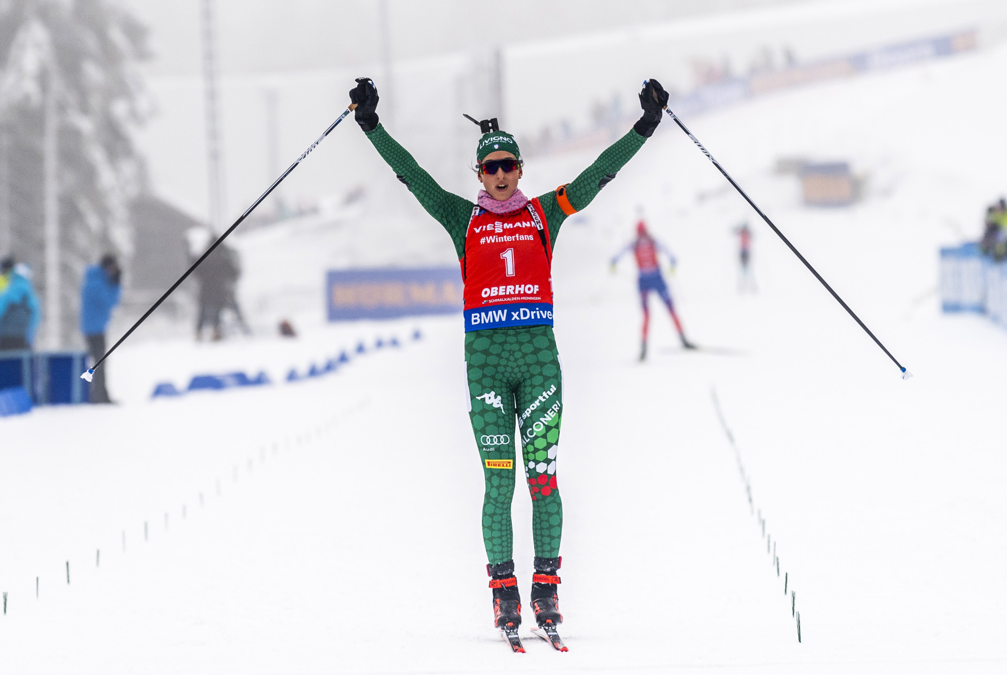 italy's Lisa Vittozzi won the women's pursuit at the IBU World Cup in Oberhof today to claim her second win in three days ©Getty Images