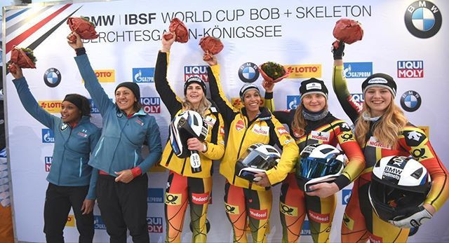 Mariiama Jamanka and Annika Drazek won the European two-women bobsleigh title at the IBSF World Cup in Konigssee ©IBSF