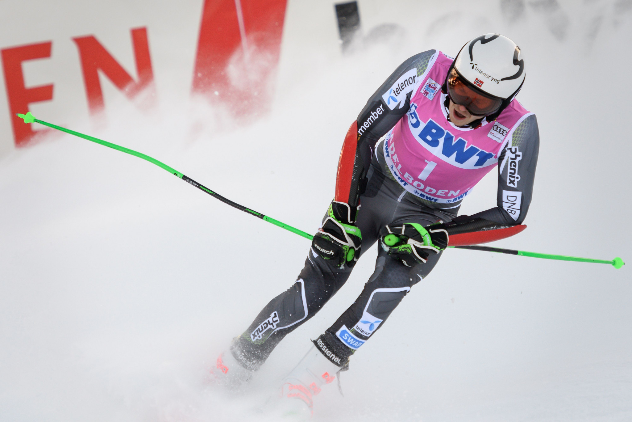 Norway's Henrik Kristoffersen led after the first run but ended second overall ©Getty Images