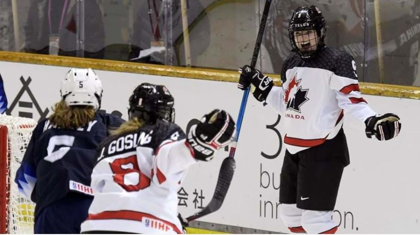 Canada beat the United States in overtime to win the Women's Under-18 Ice Hockey World Championship ©IIHF