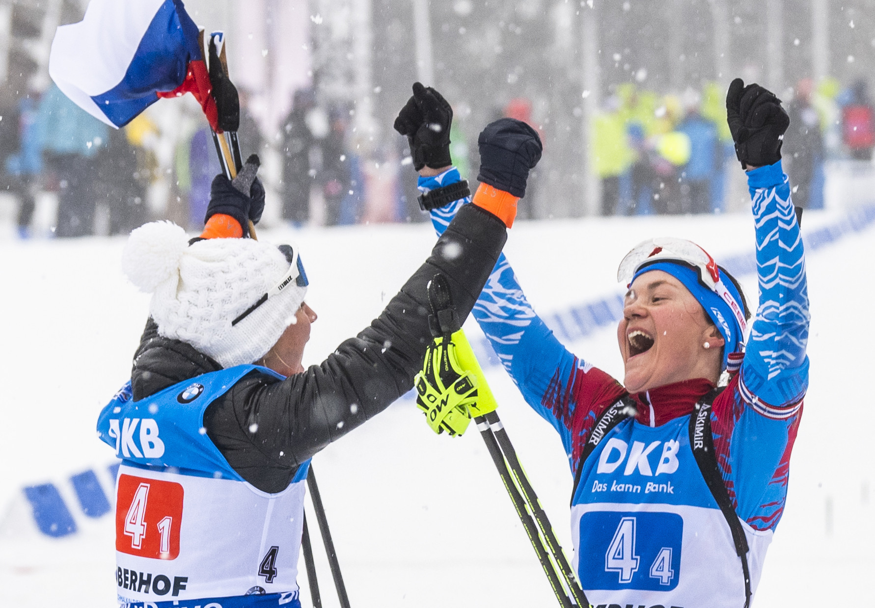 Russia won both the men's and women's relays at the IBU World Cup in Oberhof today ©Getty Images