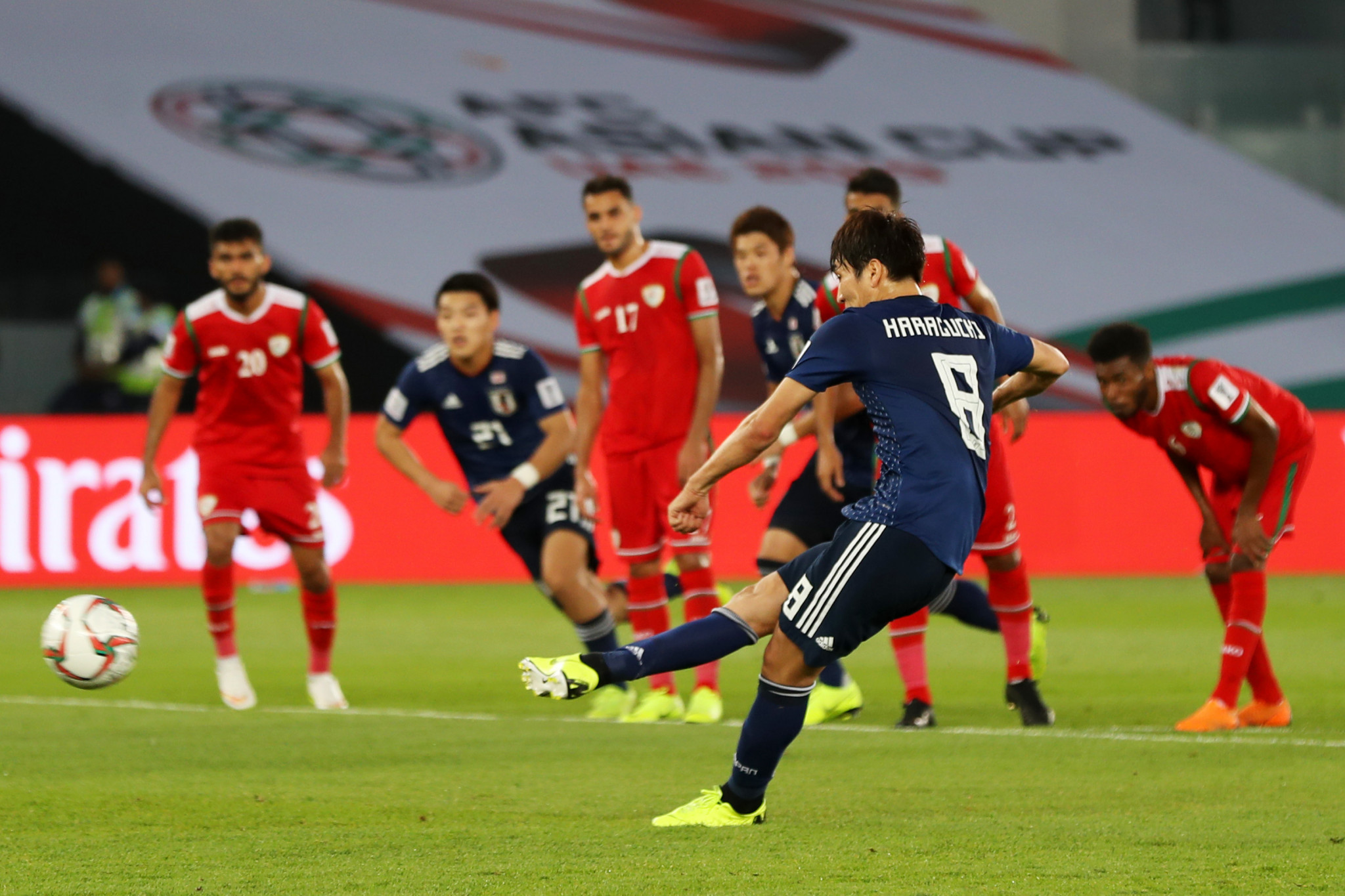 Genki Haraguchi scored a penalty for Japan in their 1-0 victory over Oman, although replays suggest the referee's decision to give the spot kick may have been wrong ©Getty Images