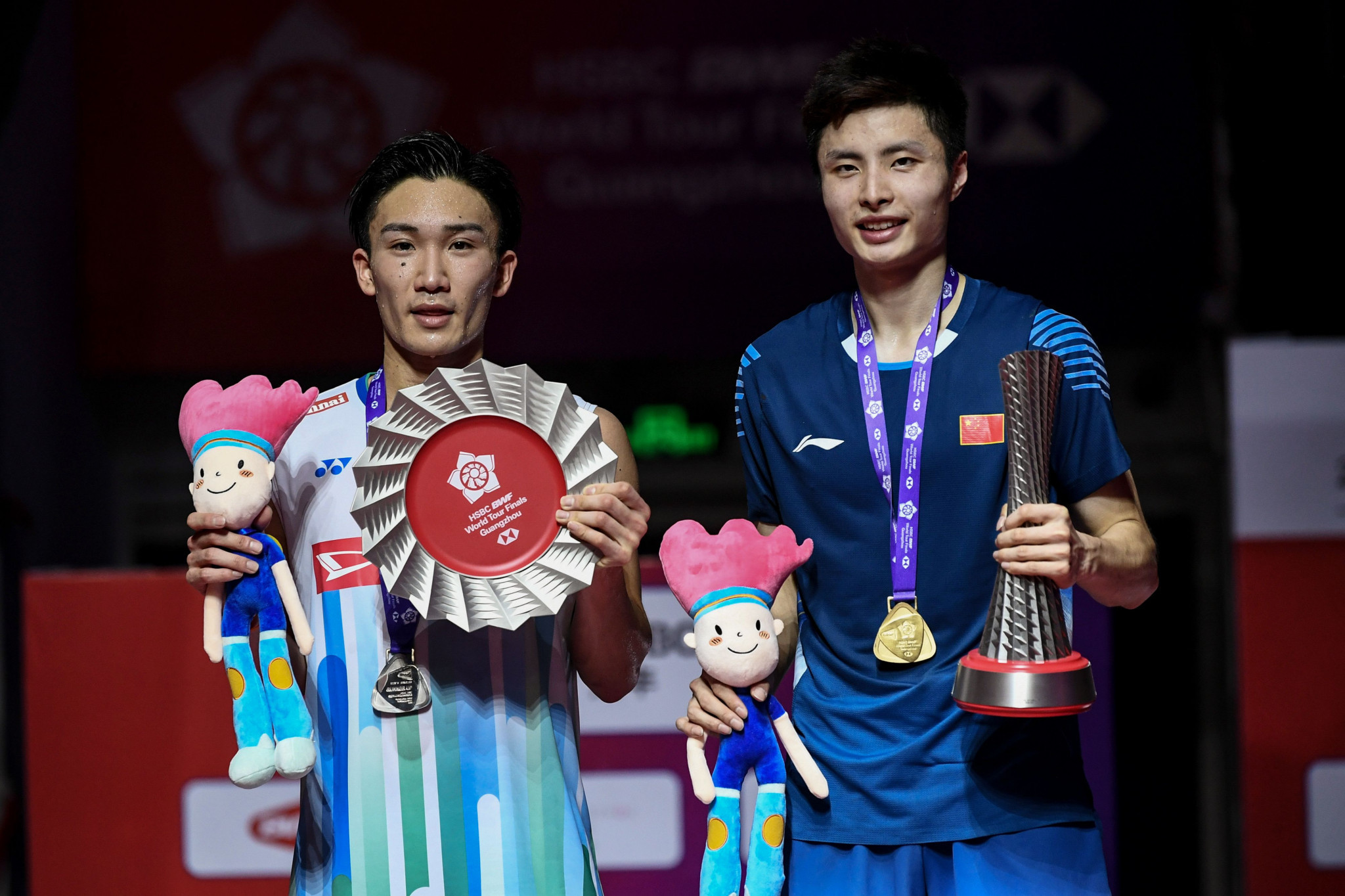 Kento Momota, left, and Shi Yuqi, right, could meet once again in the final of the BWF Malaysia Open ©Getty Images