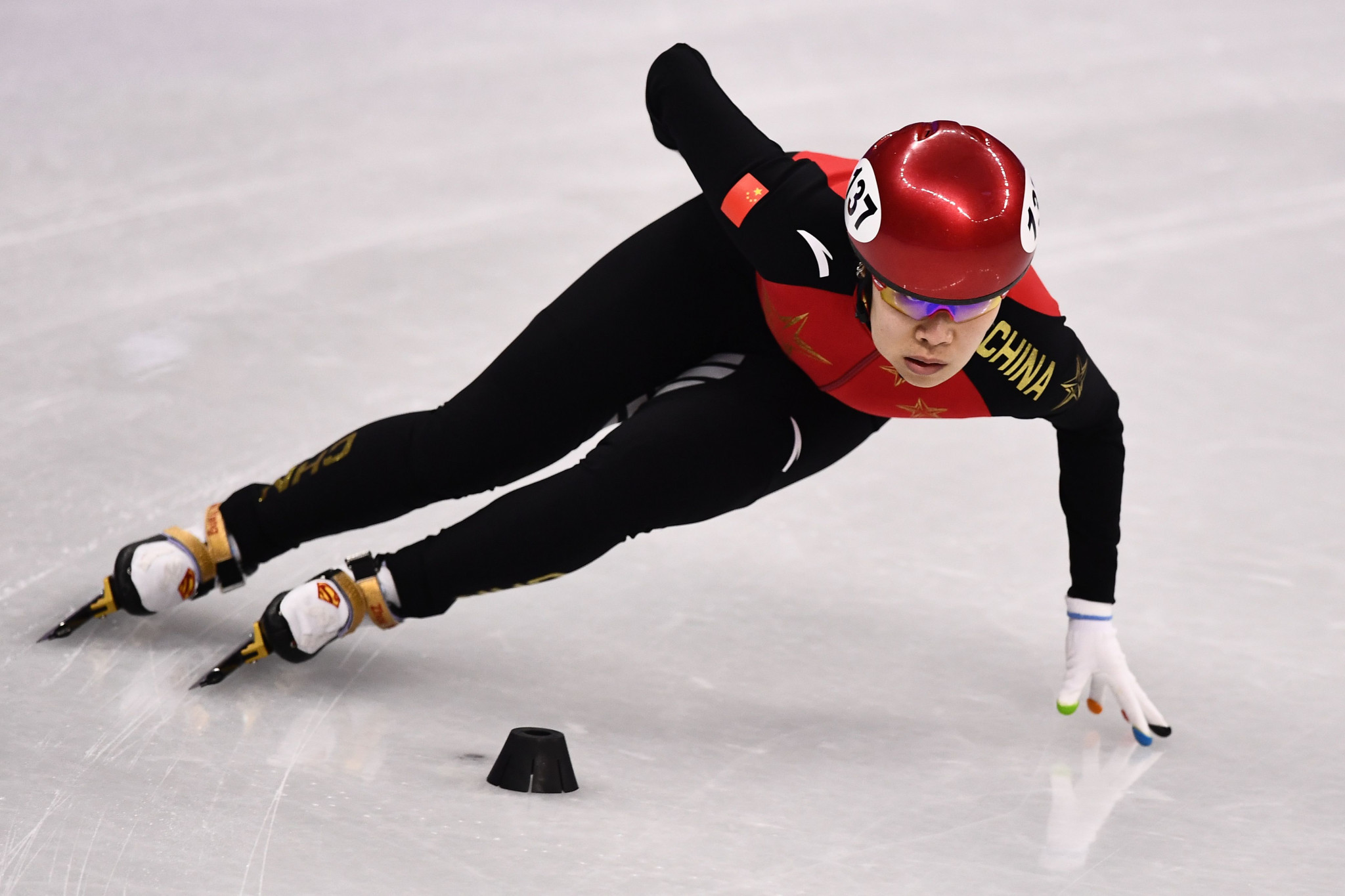 Zhou Yang has been elected by default as the only short track speed skater to put herself forward ©Getty Images