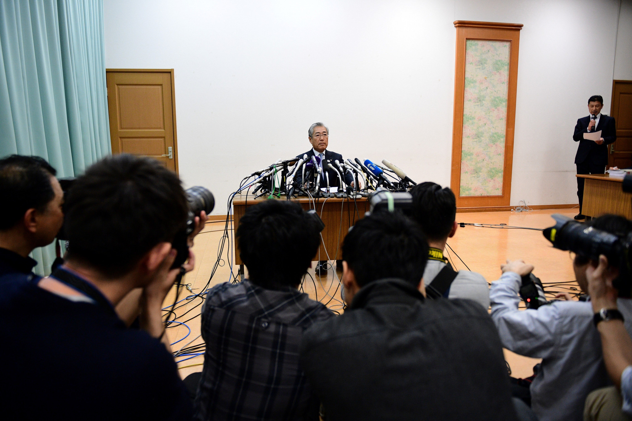 Tsunekazu Takeda gave a short press conference in Tokyo today but did not take any questions ©Getty Images