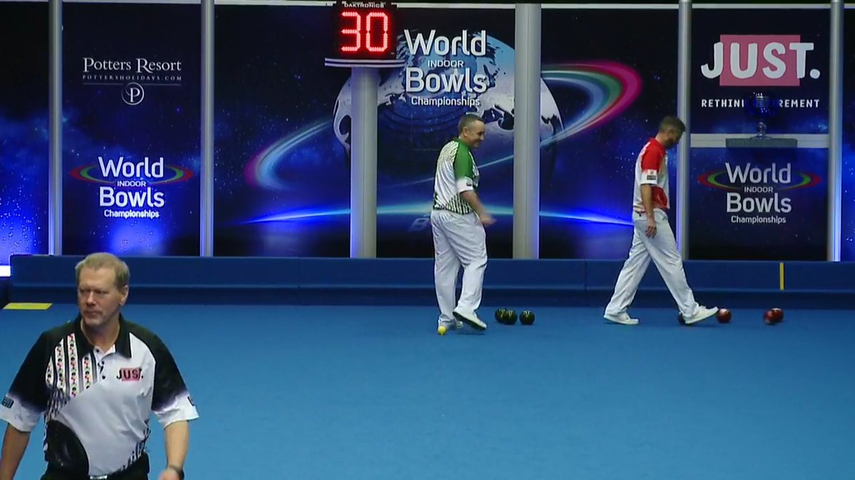 Scotland's David Gourlay fell to a surprise first-round defeat in the singles event as competition continued today at the World Indoor Bowls Championships in Norfolk ©Bowling(.)CLUB/Twitter