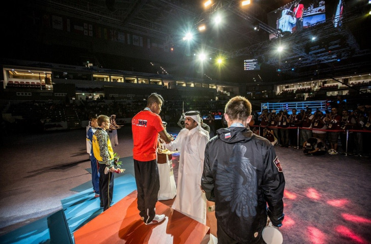 Sheikh Joaan bin Hamad bin Khalifa Al Thani, President of the Qatar Olympic Committee, was on hand to present the medals ©Hill+Knowlton Strategies
